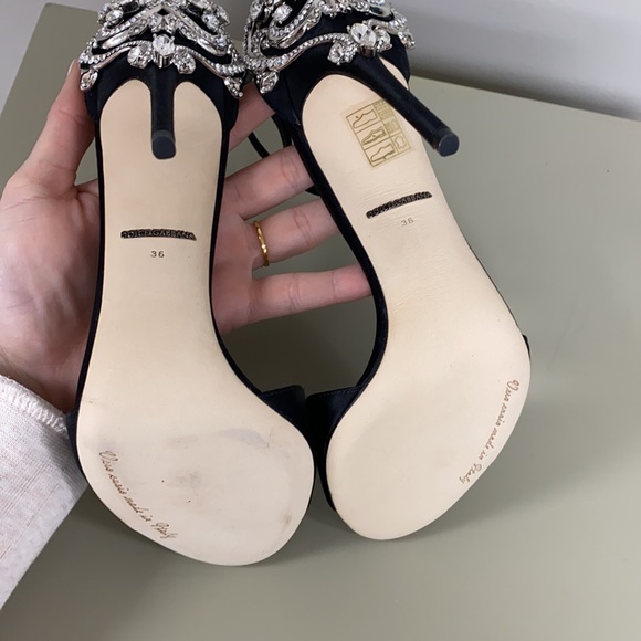 Dolce & Gabanna black ankle strap crystal sandals - Picture 8 of 9